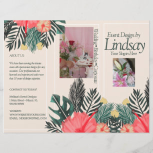 Eventplaner Dekorator Preis Blumenbroschüre Flyer