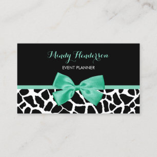 Eventplaner Hübsche Giraffe Print Mint Green Bow Visitenkarte