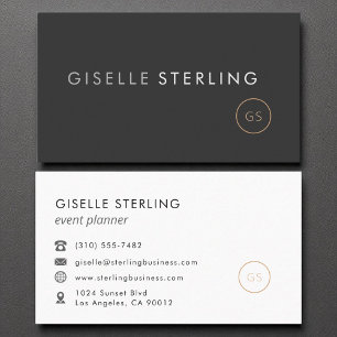 Eventplaner Minimalistisch Luxus Black Visitenkarte