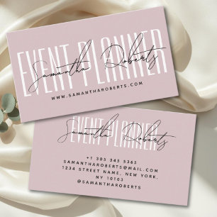 Eventplaner moderne Typografie Schrift staubrosa Visitenkarte