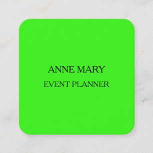 Eventplaner Neon Grün Helle Farbige Hochzeit Quadratische Visitenkarte