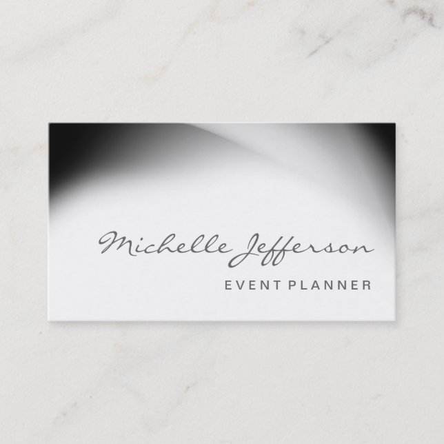 Eventplaner Script Grau Muster Business Card Visitenkarte (Vorderseite)