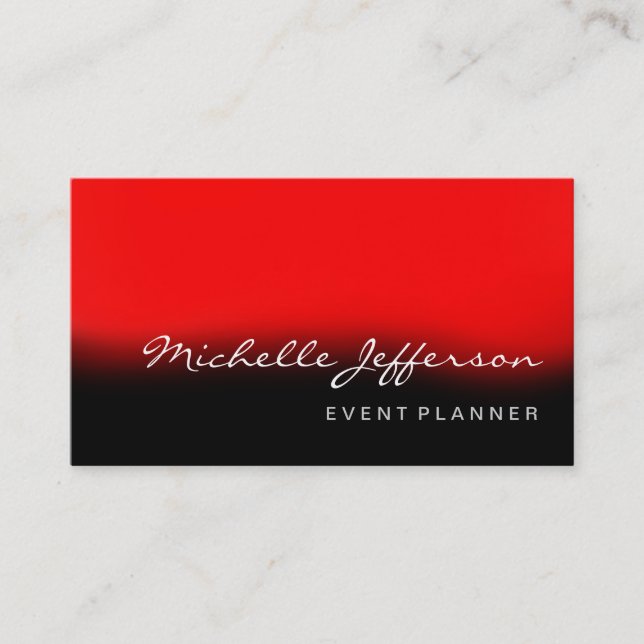 Eventplaner Skript Red Black Business Card Visitenkarte (Vorderseite)
