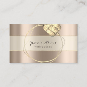 Eventplaner Streifen Gold Elfenbein Creamy Floral Visitenkarte