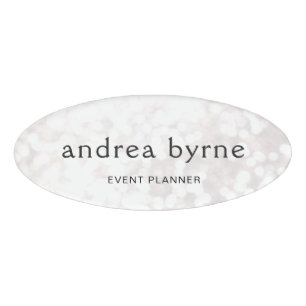Eventplaner White Bokeh Glitzer Namenschild