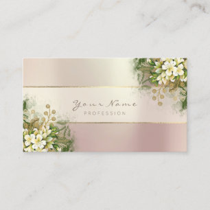 Eventplaner White Emerald Green Rose Pink Gold Gol Visitenkarte
