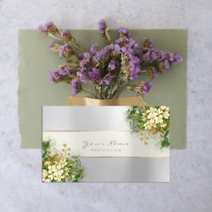 Eventplaner White Emerald Green Silver Gray Gold Visitenkarte