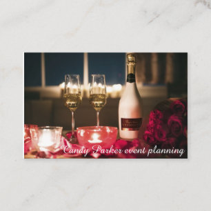 Eventplanung Champagner Makro Visitenkarte