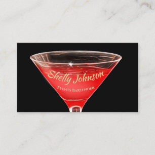Events-Barkeeper im Martini-Glas-Design Visitenkarte