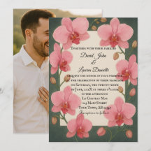 Ever after Orchid Foto Hochzeit Einladung