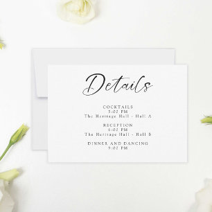 Ever after Wedding Minimal Details Empfang Schwarz RSVP Karte