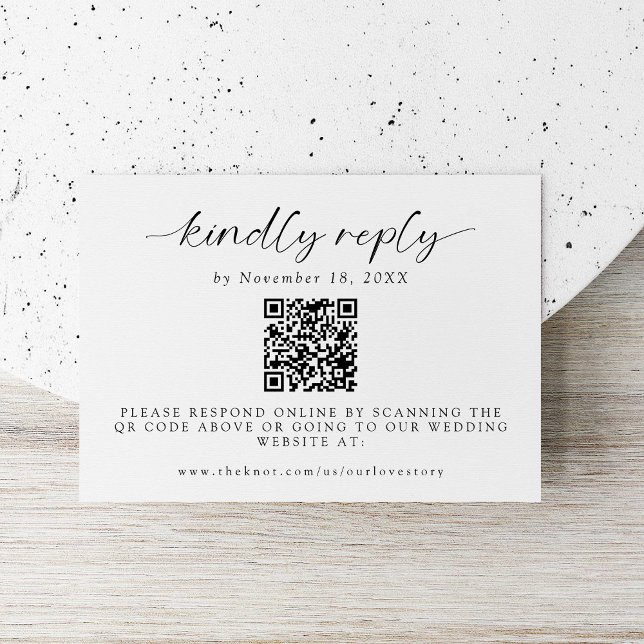 Ever after Wedding Minimal QR Code Kindly Antwort (Von Creator hochgeladen)