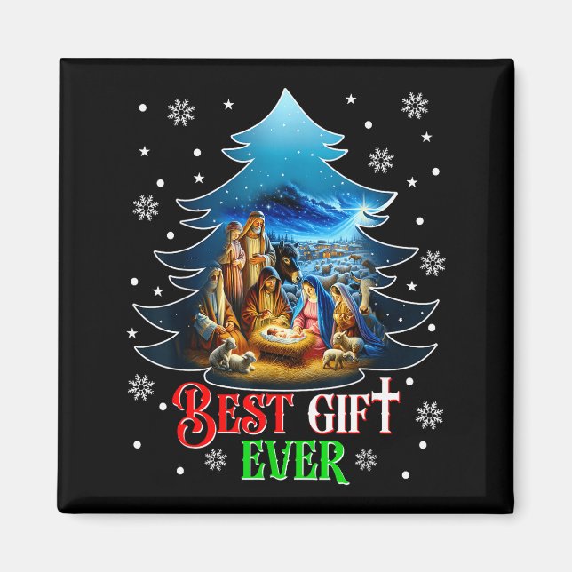 Ever Christmas Jesus Nativity Scene Merry Christma Magnet (Vorne)