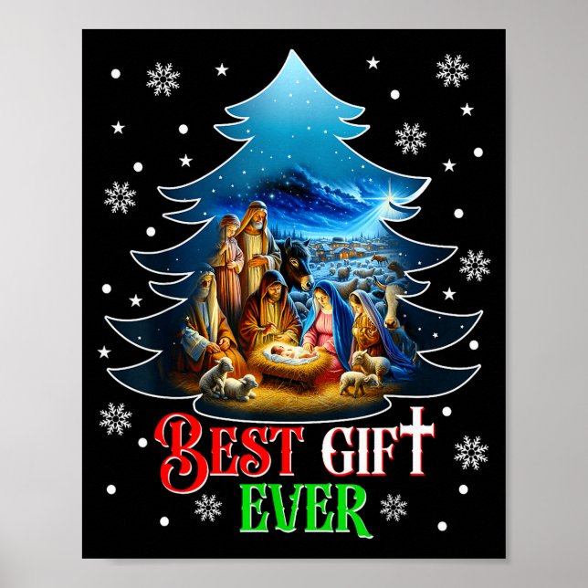 Ever Christmas Jesus Nativity Scene Merry Christma Poster (Vorne)