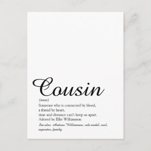 Ever Cousin Definition Elegantes Skript Postkarte