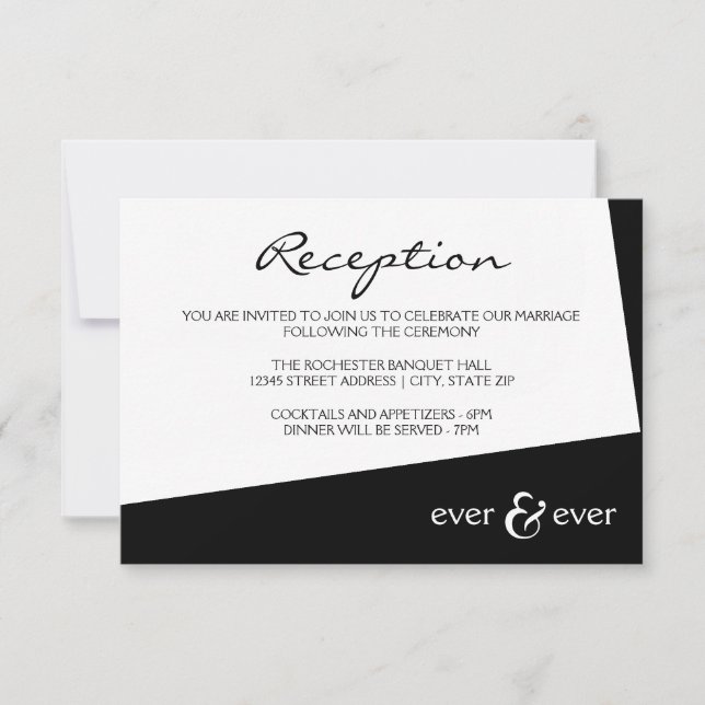 Ever & Ever Black Angle - Empfang Einladung (Vorderseite)