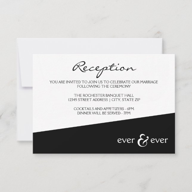 Ever & Ever Black Angle - Empfang Einladung (Vorderseite)