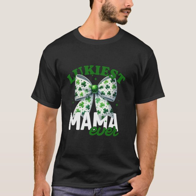 Ever St Patrick's Day Coquette Bow Kleeblatts T-Shirt (Vorderseite)