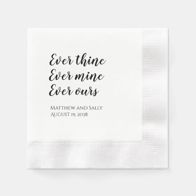 Ever Thine je Mine Ever Unurs Hochzeit Napkins Serviette (Vorderseite)