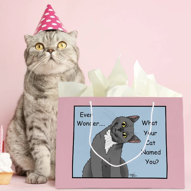 Ever Wonder Neugierig Cat Blue Große Geschenktüte (Von Creator hochgeladen)