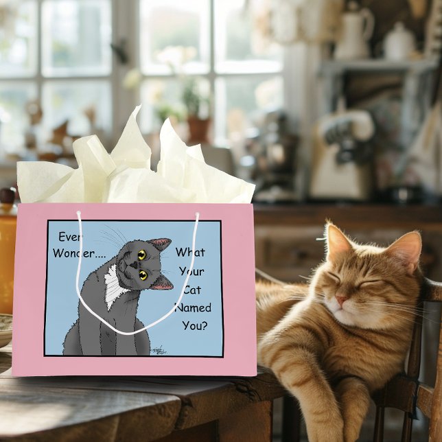 Ever Wonder Neugierig Cat Blue Große Geschenktüte (Von Creator hochgeladen)
