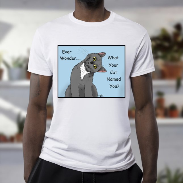 Ever Wonder Neugierig Cat Blue T-Shirt (Von Creator hochgeladen)