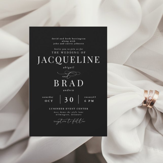 Ever Your Black Elegant Eltern Hochzeit Einladung (Von Creator hochgeladen)