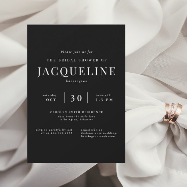 Ever Yours B/W Elegantes Brautparty Einladung (Von Creator hochgeladen)