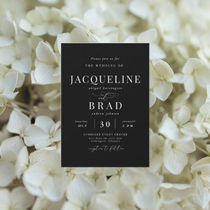 Ever Yours Black Elegant Wedding Einladung