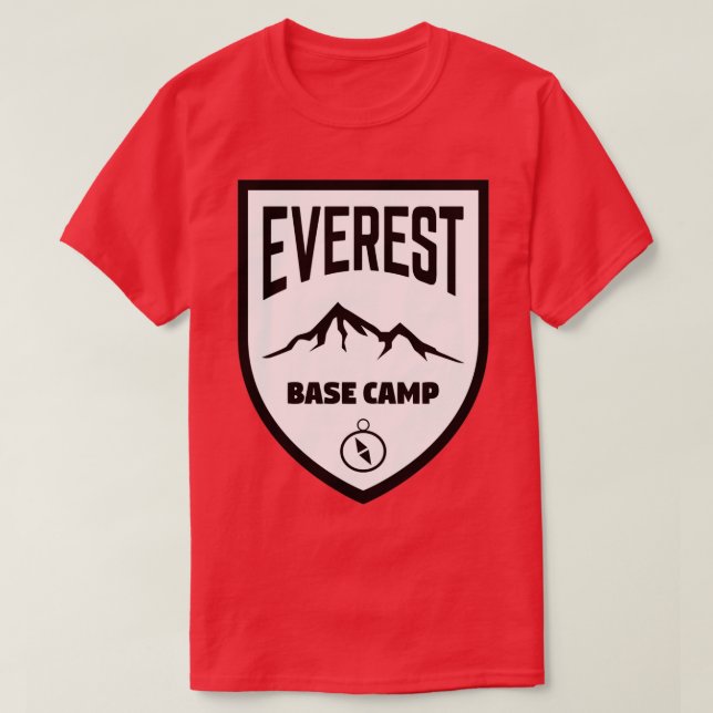 Everest Base Camp Schild schwarz und weiß T-Shirt (Design vorne)