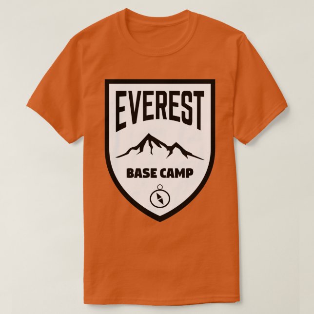 Everest Base Camp Schild schwarz und weiß T-Shirt (Design vorne)