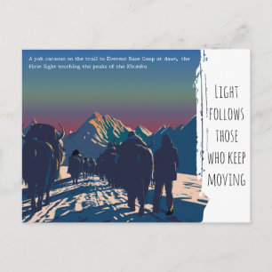 Everest Dawn Yak Karawane Abenteuer Inspiration  Postkarte