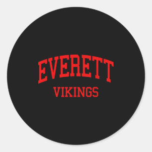 Everett High School HS Lansing MI Retro  Runder Aufkleber