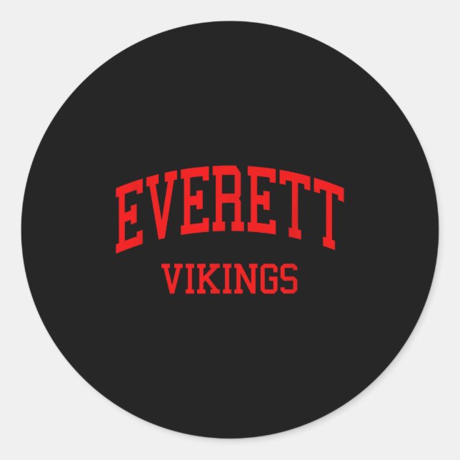 Everett high school hs lansing mi retro  runder aufkleber (Vorderseite)