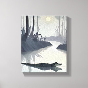 Everglades-Alligator   Nationalpark-Aquarell Leinwanddruck