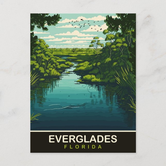 Everglades, Florida, Reisen Postkarte (Vorderseite)