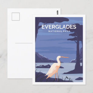 Everglades Florida USA Reiseort Illustration Postkarte