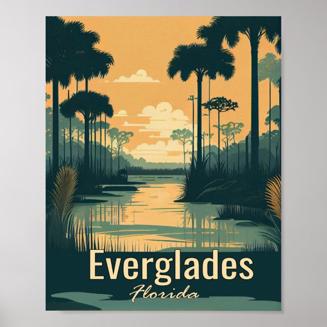 Everglades Minimalistisch Vintag Art Poster (Vorne)
