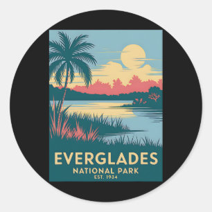 Everglades National Park Vintage Camping Wandern M Runder Aufkleber