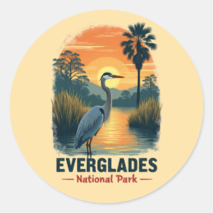 Everglades National Park Vintage Runder Aufkleber