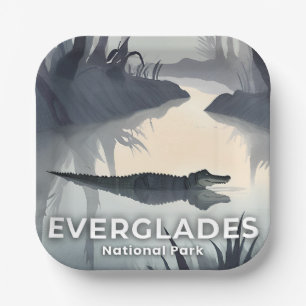 Everglades National Park   Wasserfarben-Alligator Pappteller