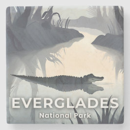 Everglades National Park | Wasserfarben-Alligator Steinuntersetzer