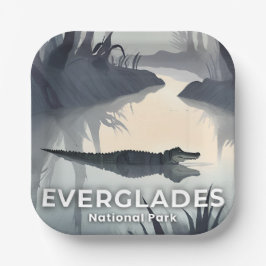 Everglades National Park | Watercolor Alligator Pappteller