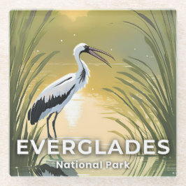 Everglades National Park | Watercolor Stork Glasuntersetzer