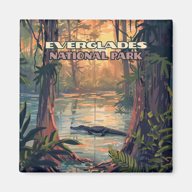Everglades Nationalpark Alligator Sumpf Florida Magnet (Vorne)