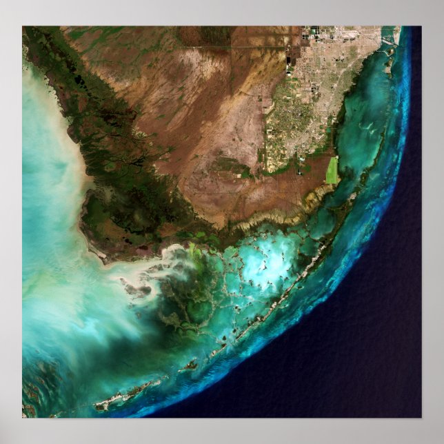 Everglades Nationalpark Florida Keys Satellite Poster (Vorne)