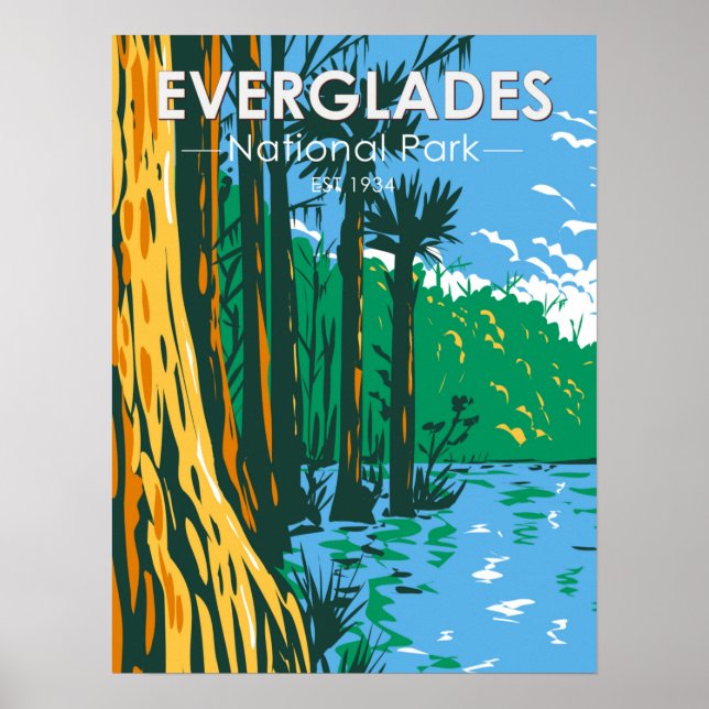 Everglades Nationalpark Florida Vintag Poster