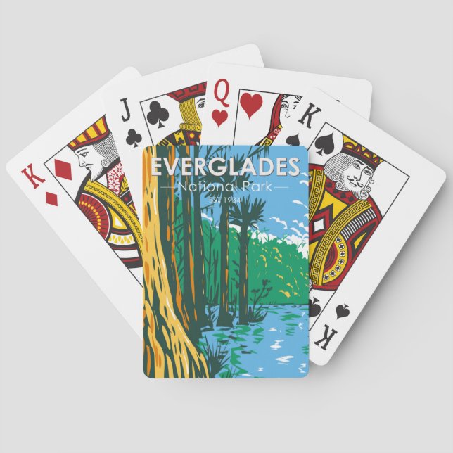 Everglades Nationalpark Florida Vintag Spielkarten (Rückseite)