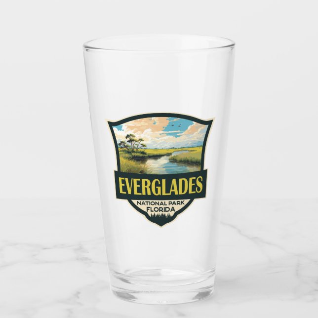 Everglades Nationalpark Illustration Glas (Vorderseite)