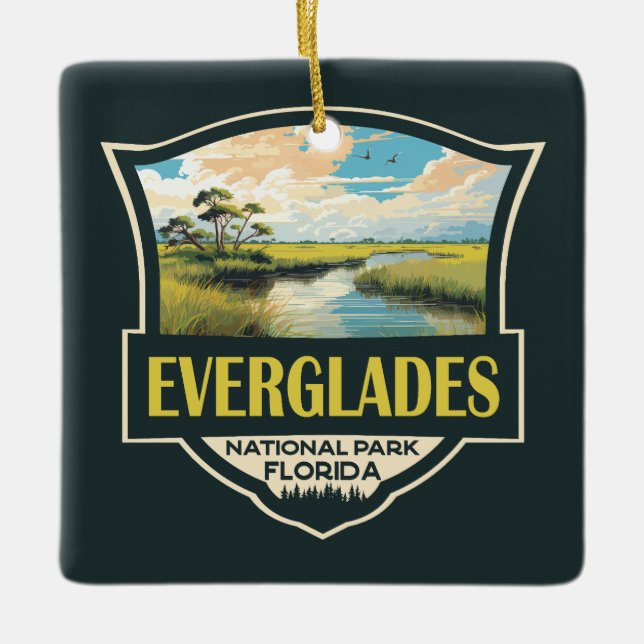 Everglades Nationalpark Illustration Keramikornament (Vorderseite)